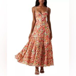 ASTR the label NWT Women's Tazia Button-Front Maxi Dress size large